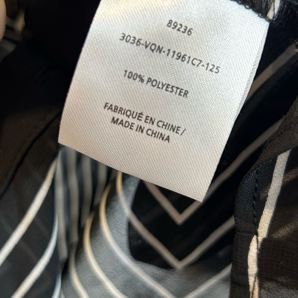 Laura Mixed Stripe Button-Down Sheer Blouse Black and White Pattern - Picture 12 of 13